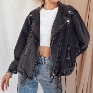 12th Tribe Jet Setter Black Denim Jacket